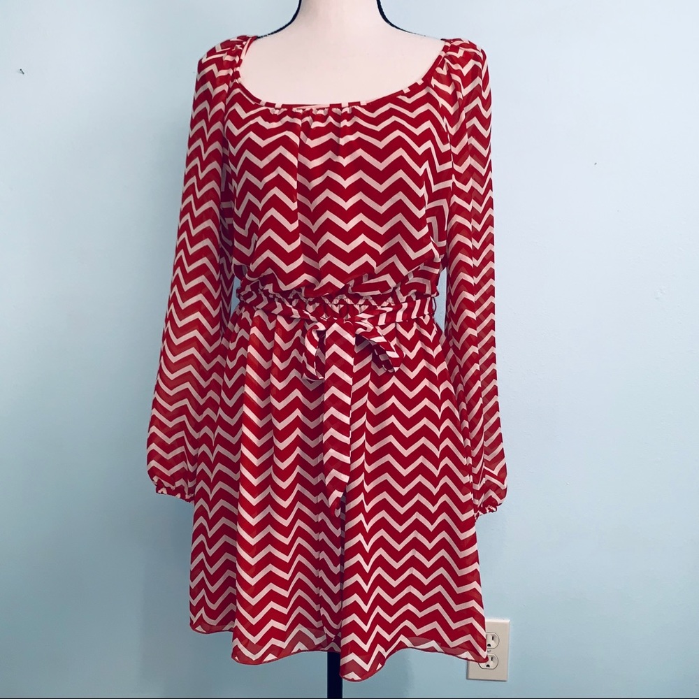 NWT Accidentally In Love Chevron Print Dress